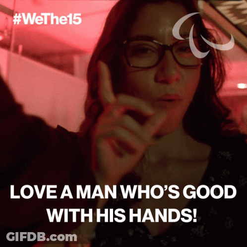 Woman With Glasses Saying Love A Man Who's Good With His Hands GIF