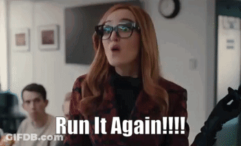 Woman With Glasses Saying Run It Again GIF