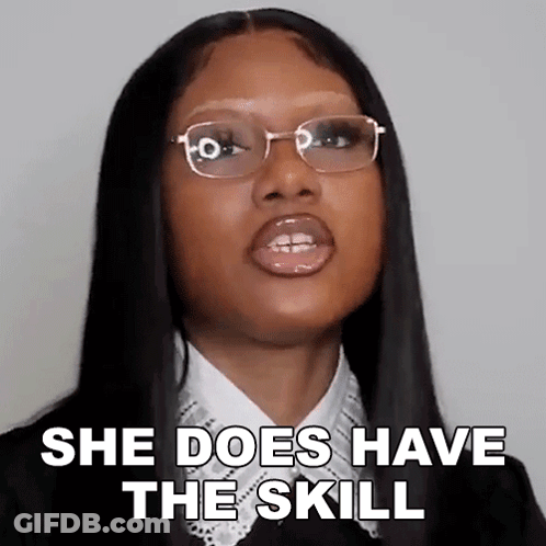 Woman With Glasses Saying She Has The Skill GIF