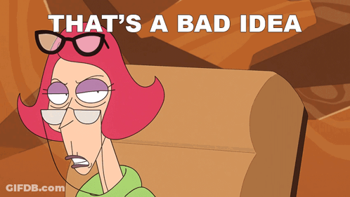 Woman With Glasses Saying That's A Bad Idea GIF