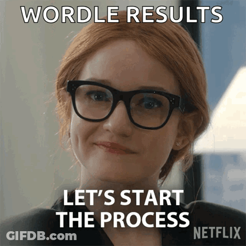Woman With Glasses Saying Wordle Results Let's Start The Process GIF