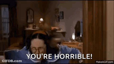 Woman With Glasses Saying You're Horrible GIF