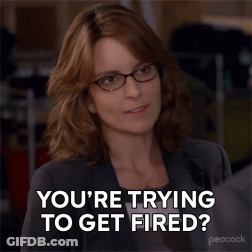 Woman With Glasses Saying You're Trying To Get Fired GIF