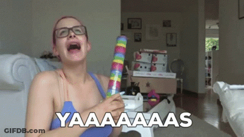 Woman With Glasses Screaming Yaaaaaaaas GIF