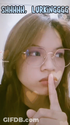 Woman With Glasses Shushing Saying Shhh Lurking GIF