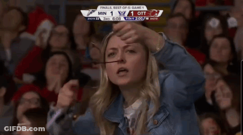 Woman With Glasses Watching Game Score 1-1 GIF