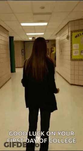 Woman With Good Luck On First Day Of College GIF