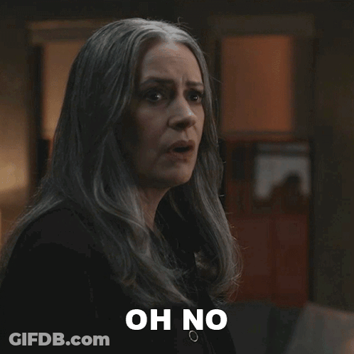Woman With Gray Hair Says Oh No GIF