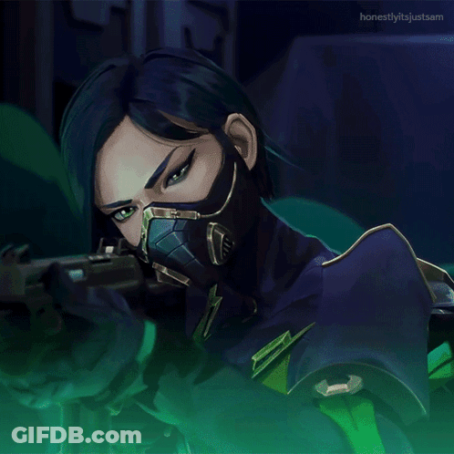 Woman With Green Eyes Mask And Gun Honestlyitsjustsam GIF