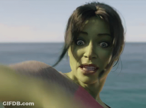 Woman With Green Face Making Funny Face GIF