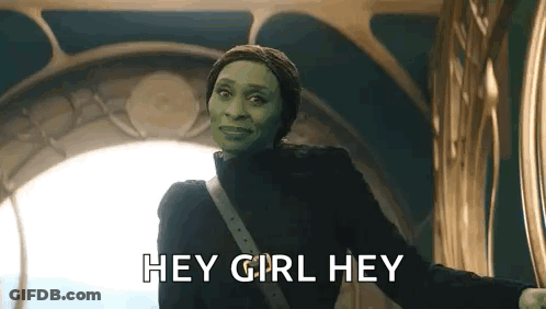Woman With Green Face Saying Hey Girl Hey GIF
