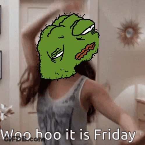 Woman With Green Face Saying Woo Hoo It Is Friday GIF