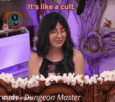 Woman With Green Hair And Glasses Says Cult GIF