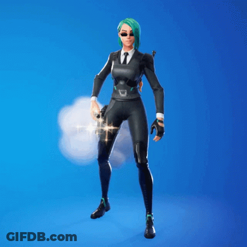 Woman With Green Hair Holding Gun GIF