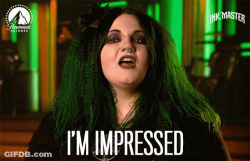 Woman With Green Hair Says I'm Impressed GIF