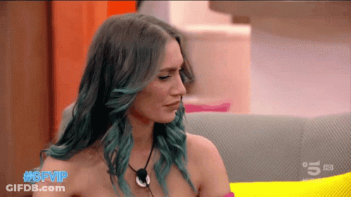 Woman With Green Hair Sitting On Couch #Gfvip GIF