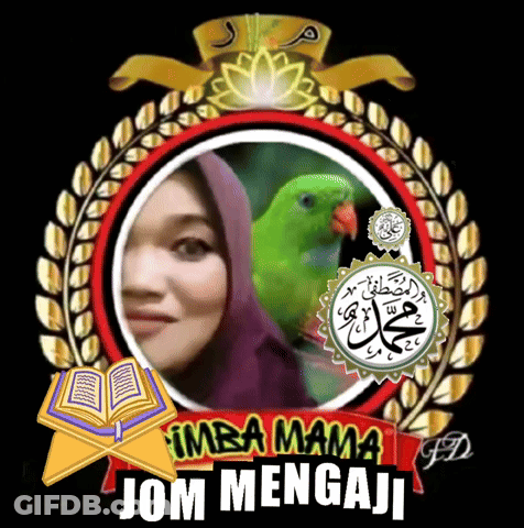 Woman With Green Parrot Imba Mama Jom Mengaji GIF