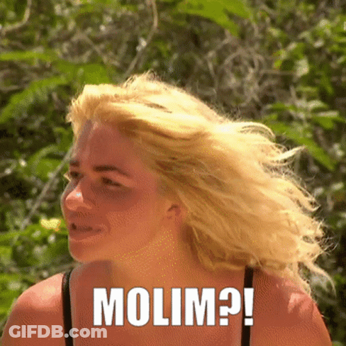 Woman With Hair Blowing In Wind Saying Molim GIF
