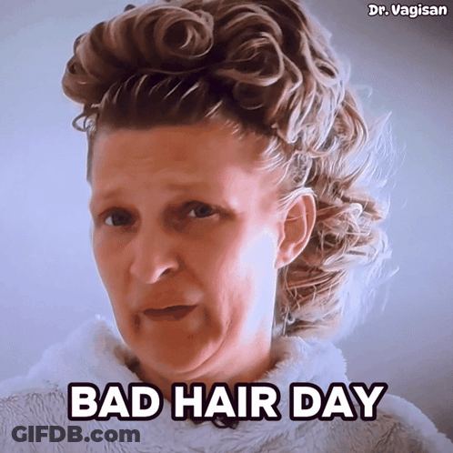 Woman With Hair Bun And Bad Hair Day GIF