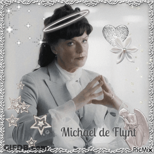 Woman With Halo And Name Michael De Flynn GIF