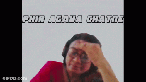 Woman With Hand On Forehead Saying Phir Agaya Chatne GIF