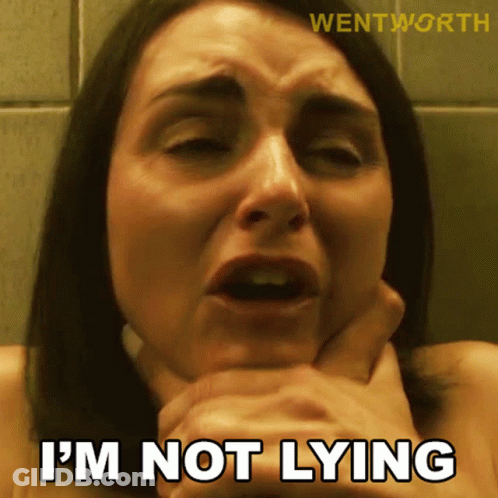 Woman With Hand On Neck Saying I'm Not Lying GIF