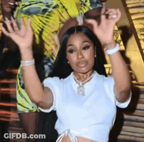 Woman With Hands In The Air GIF