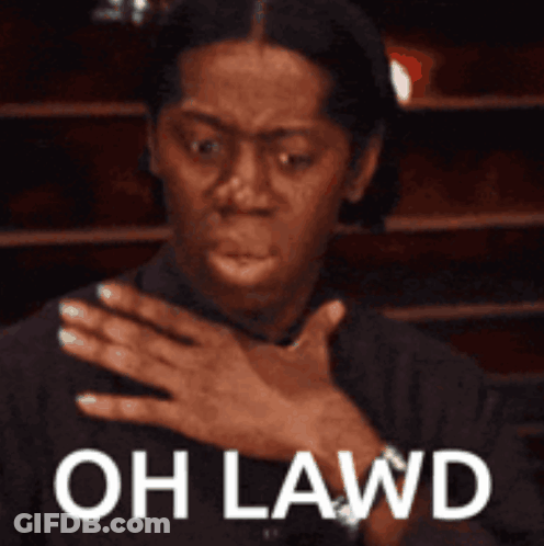 Woman With Hands On Chest Saying Oh Lawd GIF