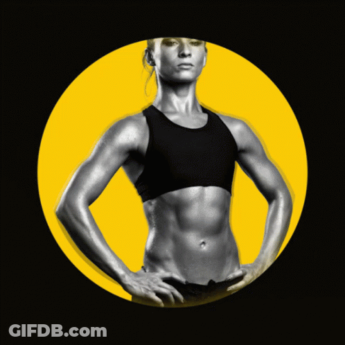 Woman With Hands On Hips In Yellow Circle GIF