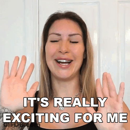 Woman With Hands Up Says It's Really Exciting For Me GIF