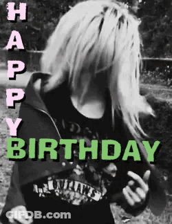 Woman With Happy Birthday Text GIF