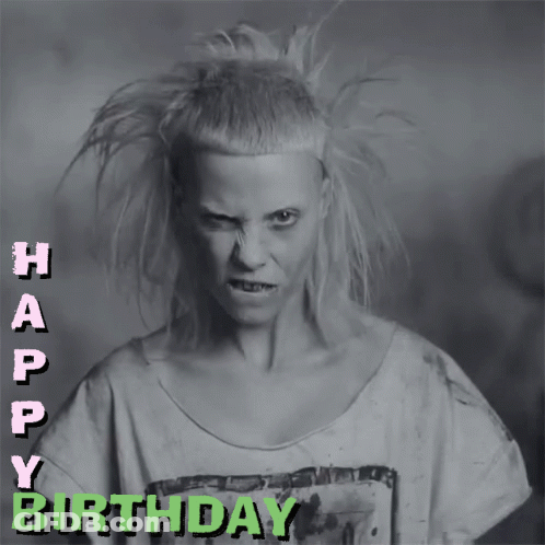 Woman With Happy Birthday Text GIF