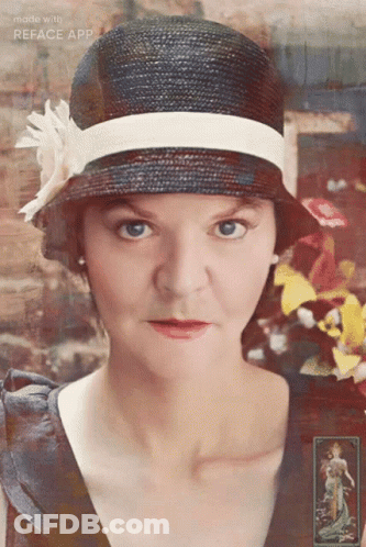 Woman With Hat And White Flower Reface App GIF