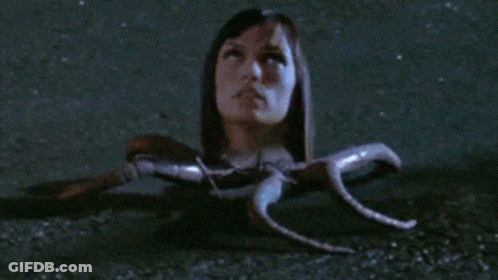 Woman With Head Sticking Out Of Hole GIF