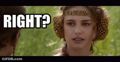Woman With Headband Looking At Man With Words GIF