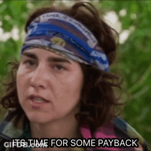 Woman With Headband Saying It's Time For Some Payback GIF