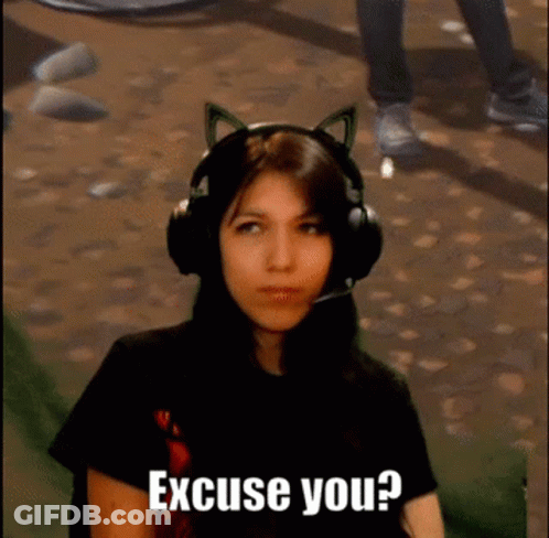 Woman With Headphones And Cat Ears Says Excuse You GIF