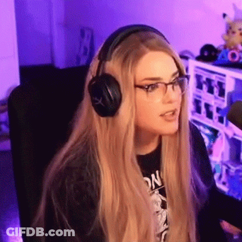 Woman With Headphones And Glasses At Microphone GIF