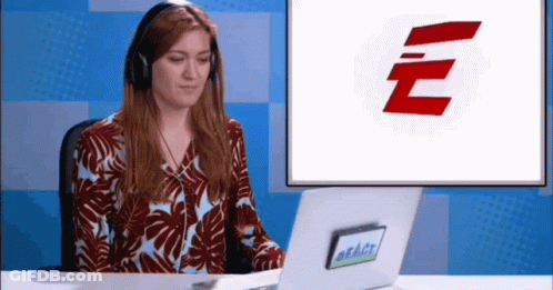 Woman With Headphones And Laptop Sticker React GIF