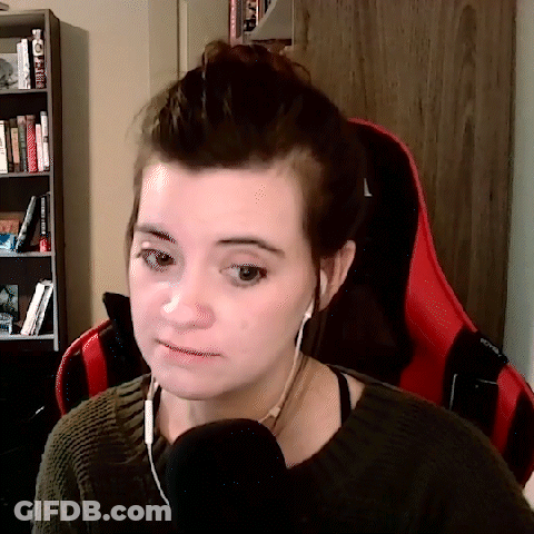 Woman With Headphones And Microphone In Chair GIF