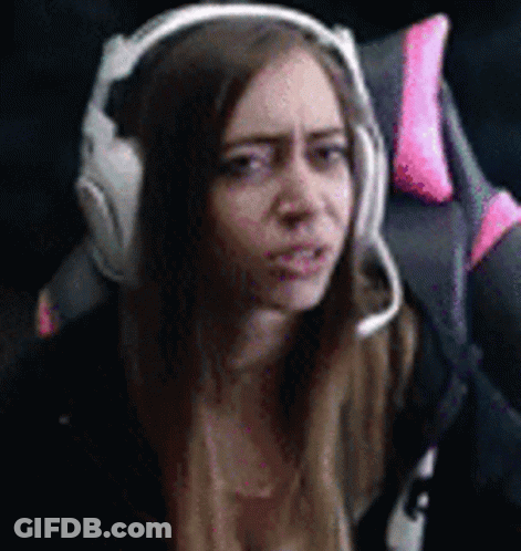 Woman With Headphones And Microphone Making A Face GIF