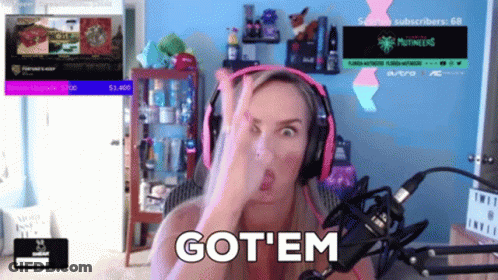 Woman With Headphones And Microphone Saying Got Em GIF
