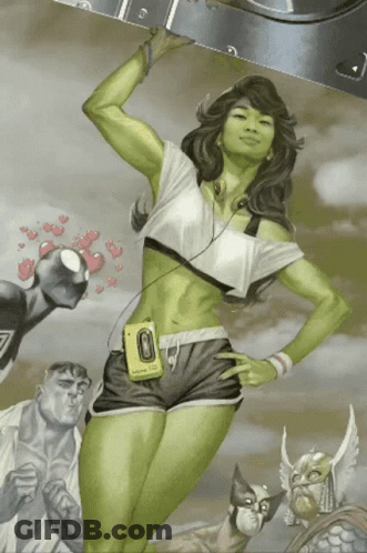 Woman With Headphones And Walkman On Belt GIF