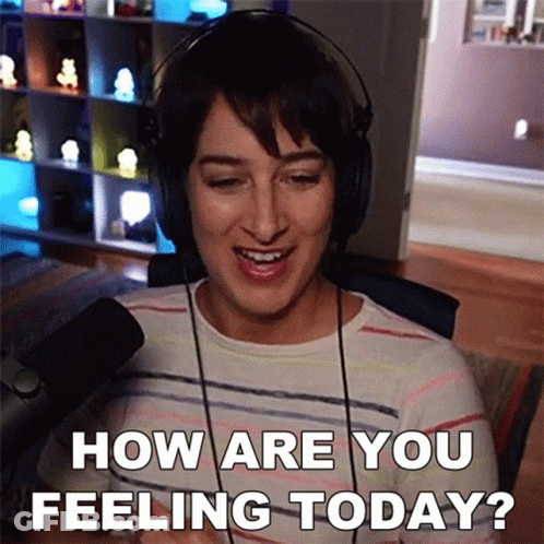 Woman With Headphones Asking How Are You Feeling Today GIF