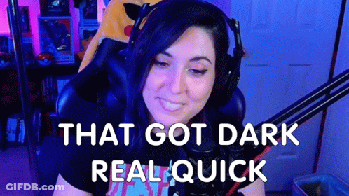 Woman With Headphones At Microphone That Got Dark Real Quick GIF