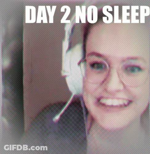 Woman With Headphones Day 2 No Sleep GIF