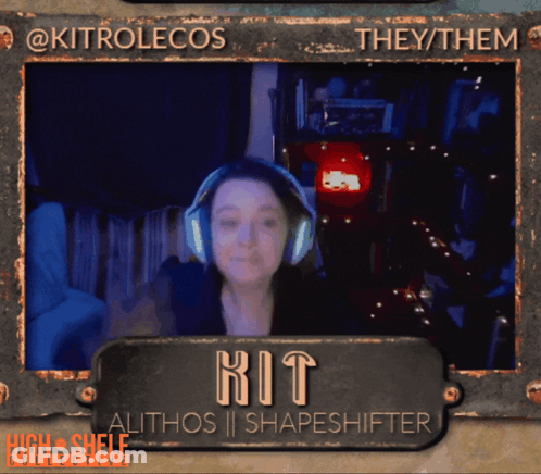 Woman With Headphones Named Kit GIF
