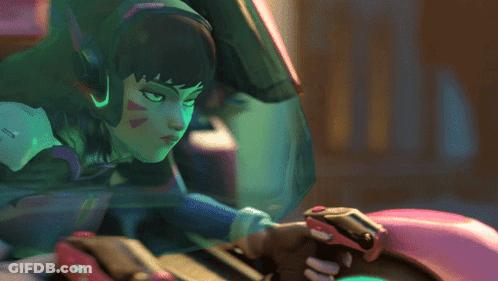 Woman With Headphones Playing Video Game GIF