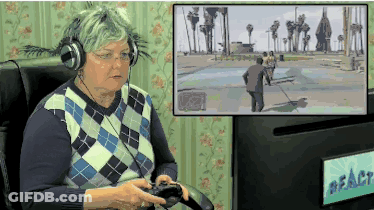 Woman With Headphones Playing Video Game React GIF
