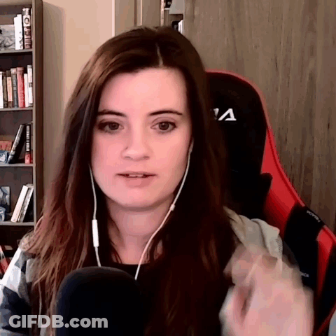 Woman With Headphones Red Black Gaming Chair GIF